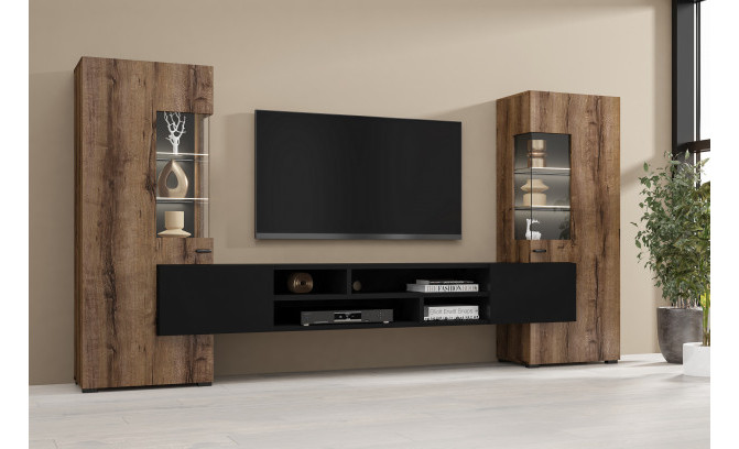 Sekcija COBY 247JMB10 Dąb Monastery/Czarny Onyks